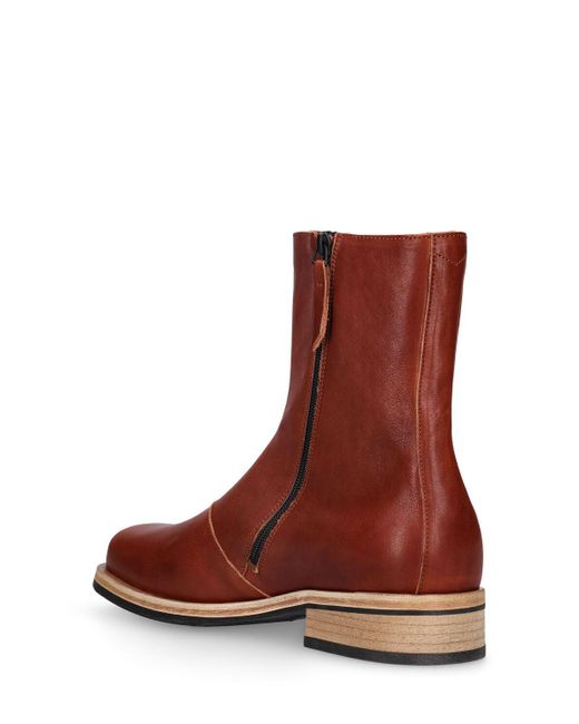 Our Legacy Red Camion Leather Boots for men