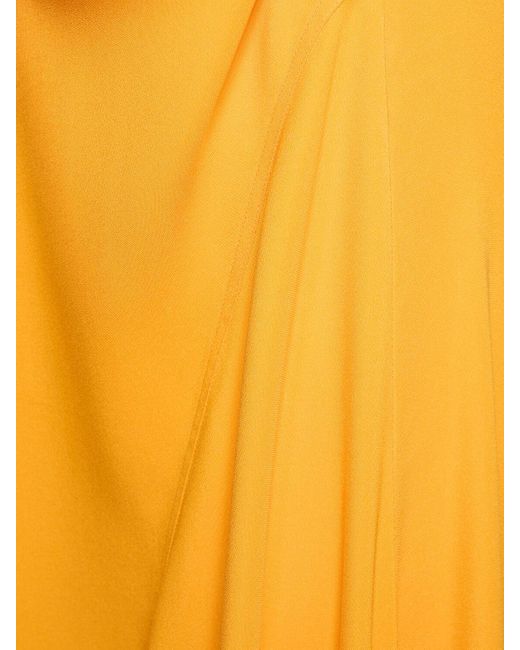 Robe longue évasée en cady de viscose mélangée Jil Sander en coloris Yellow