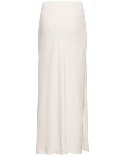 Falda larga de sarga Brunello Cucinelli de color White