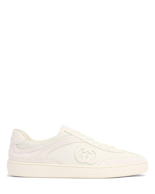 Gucci Natural G74 gg Suede & Fabric Sneakers for men