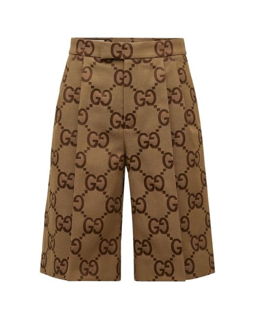Gucci Natural Jumbo Gg Canvas Shorts for men
