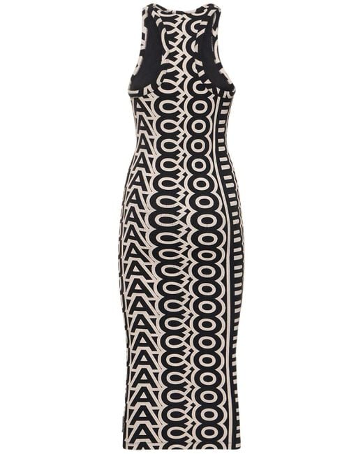 Marc Jacobs White The Monogram Race Ribbed Dress