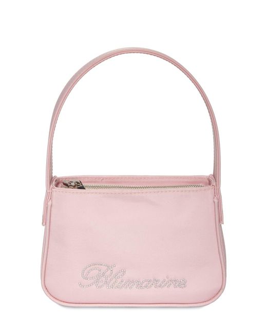 Blumarine Crystal Logo Small Top Handle Bag in Pink | Lyst