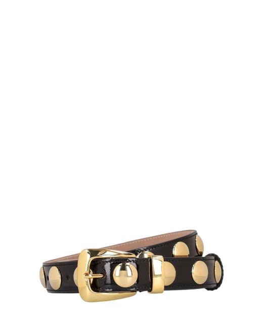 Khaite 3cm Benny Leather & Studs Belt in Metallic | Lyst