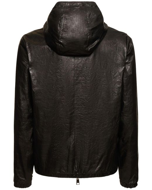 Veste zippée réversible en cuir à capuche Giorgio Brato pour homme en coloris Black