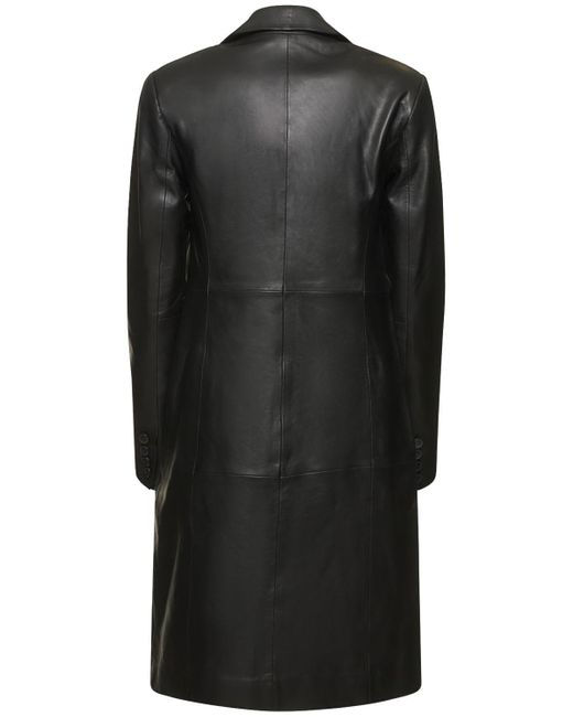 Reformation Black Veda Crosby Leather Trench Coat