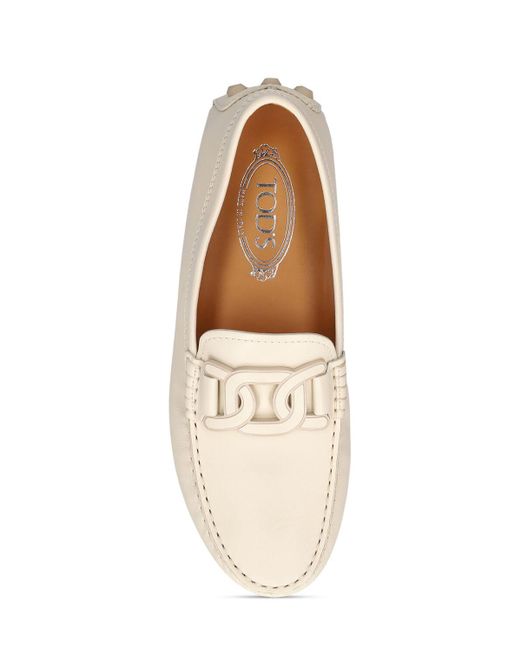 Tod's Natural 10Mm Gommino Macro Leather Loafers