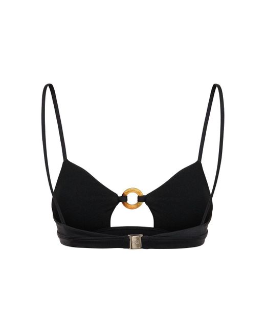 Top bikini in lycra con anello di DSquared² in Black