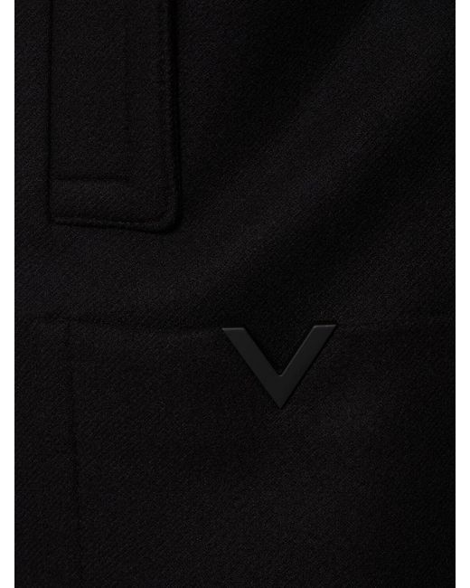 Caban en laine doublée Valentino pour homme en coloris Black