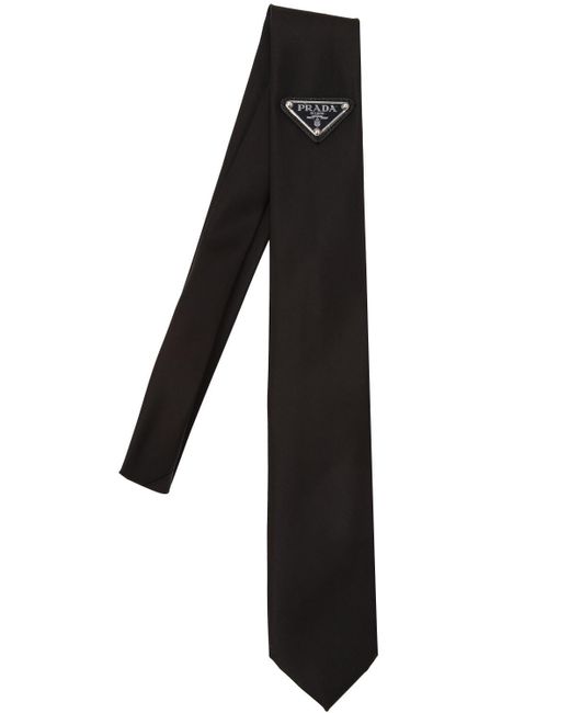 Cravatta In Gabardina Di Nylon 70Mm di Prada in Black da Uomo