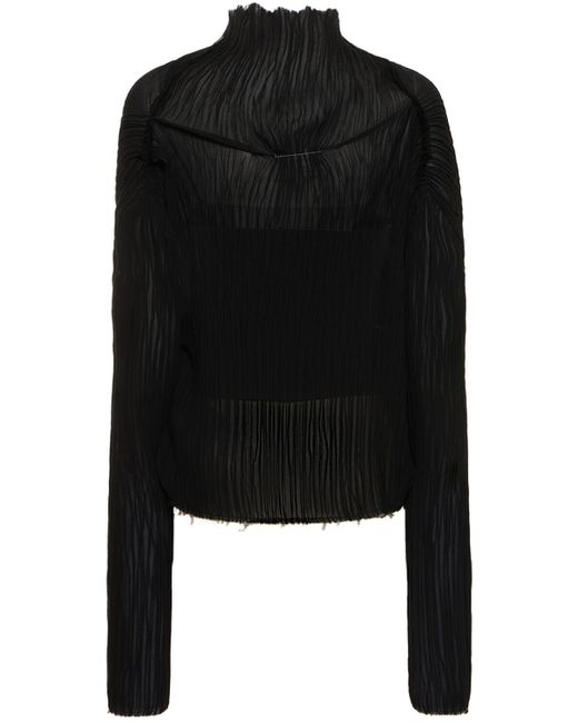 MM6 by Maison Martin Margiela Black Sheer Pleated Top
