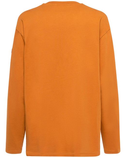 Moncler T-shirt Aus Baumwolle Mit Logo in Orange für Herren
