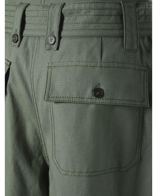 Pantalon ample en toile de coton & ceinture recco Weekend by Maxmara en coloris Green