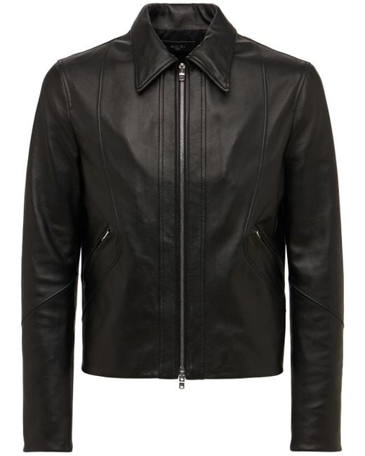 Amiri Nappa Leather Zip Jacket in Black for Men | Lyst Canada