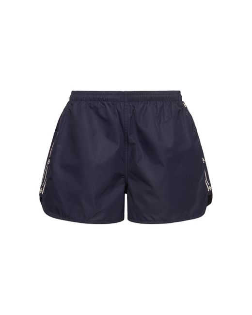 Tory Sport 刺繍入りナイロントリルショートパンツ Blue