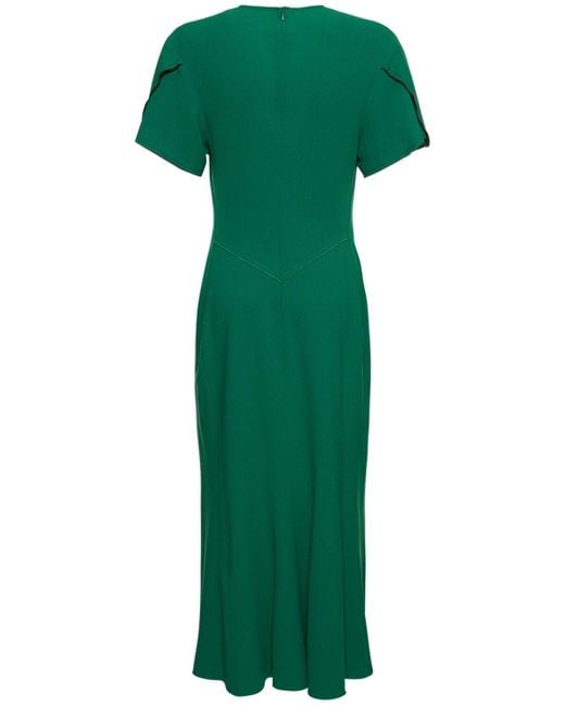 Victoria Beckham Green Gathered Waist Dresses