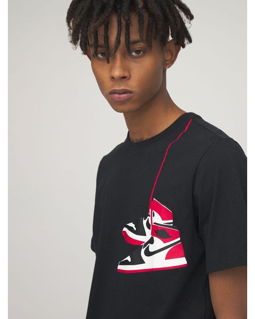 Nike Jordan Aj1 Shoe Print Cotton T-shirt in Black for Men | Lyst