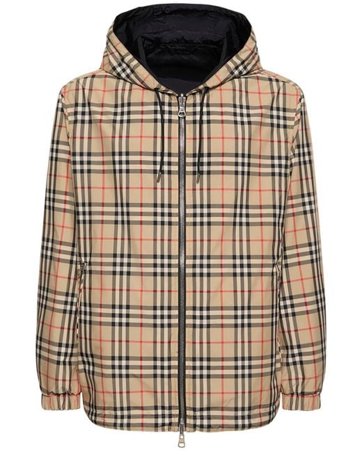 Burberry Natural Stretton Reversible Check Zip Jacket for men
