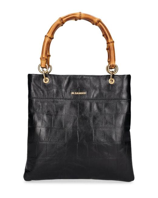 Jil Sander Black Small Leather Top Handle Bag