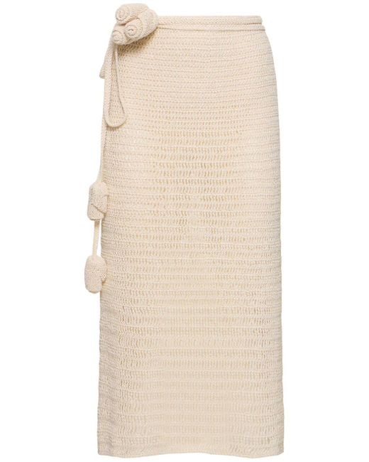 Magda Butrym Natural Crocheted Cotton Blend Skirt