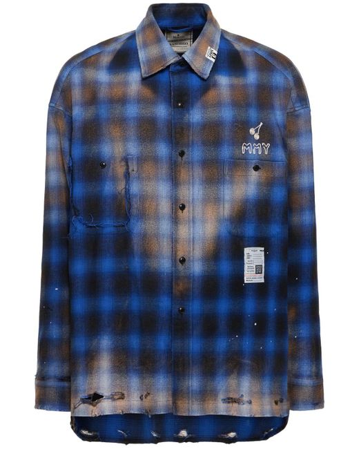 Chemise en coton à carreaux vintages Maison Mihara Yasuhiro pour homme en coloris Blue