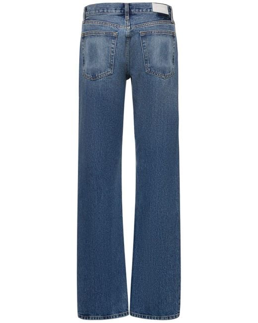 Jeans rectos de denim de algodón Re/done de color Blue