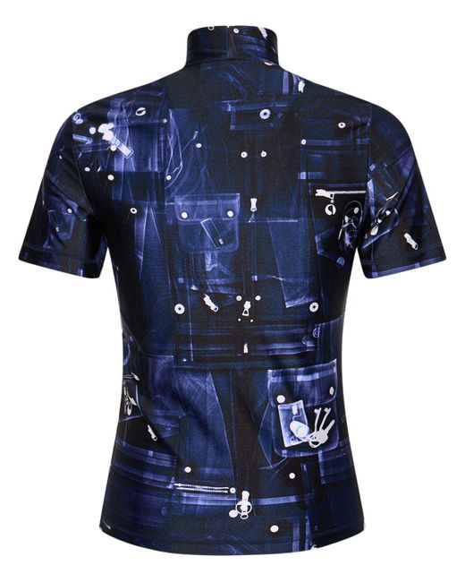 Coperni Blue X-ray Fitted High Collar S/s T-shirt for men