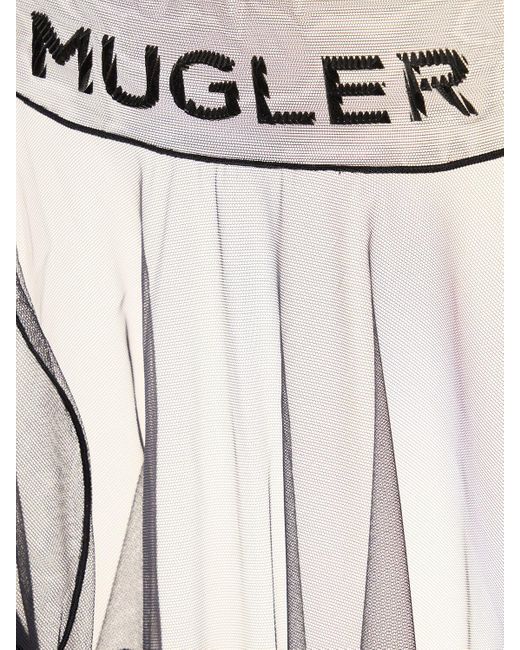 Mugler シアーチュールボディスーツ Gray