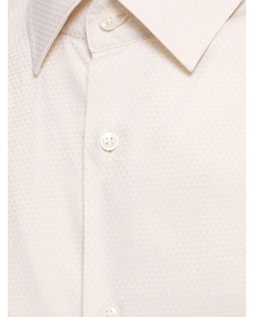 Boss White Hank Cotton Blend Slim Shirt for men