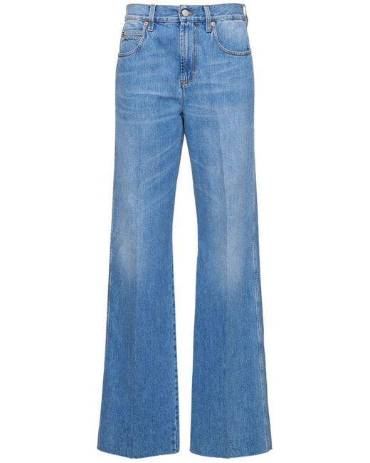 Gucci Blue Washed Cotton Denim Jeans