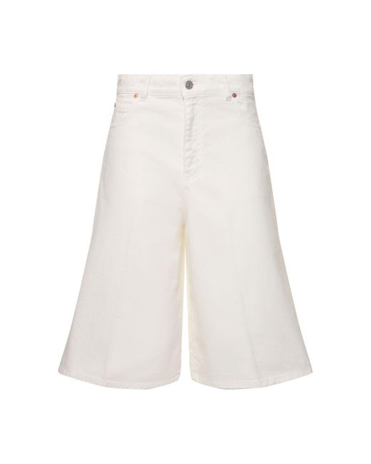 Victoria Beckham White Oversized Cotton Bermuda Shorts