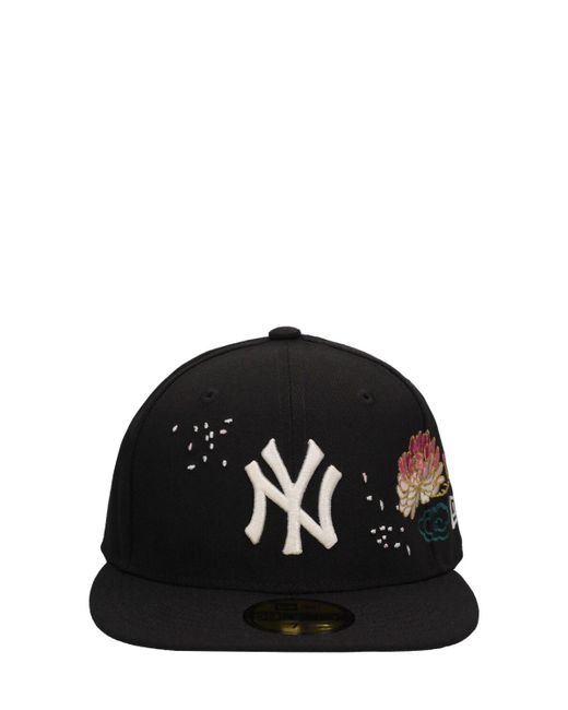 KTZ Black 59fifty Cherry Blossom Ny Yankees Hat for men