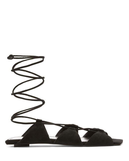The Attico Black 5Mm Reneè Suede Flat Sandals