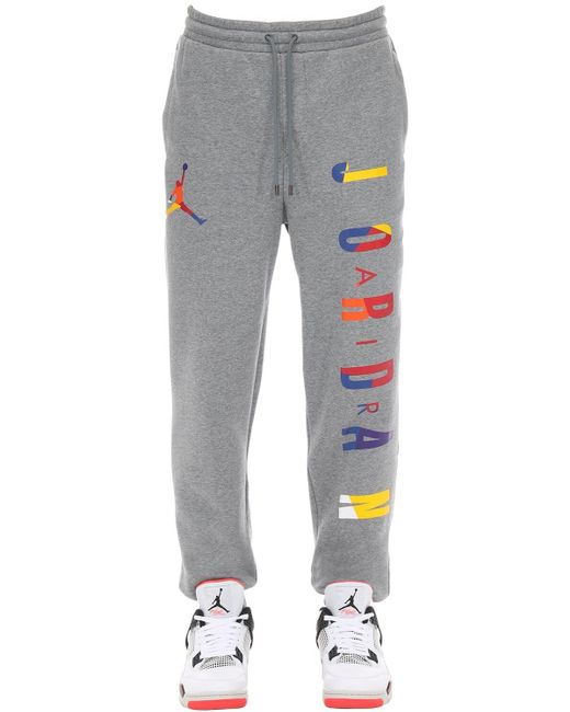 Nike Gray Air Jordan Cotton Blend Sweatpants for men