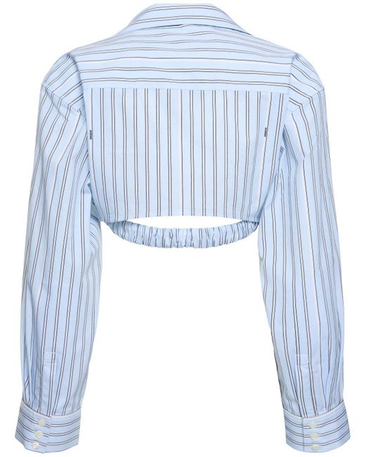 Chemise en coton la chemise bahia courte Jacquemus en coloris Blue