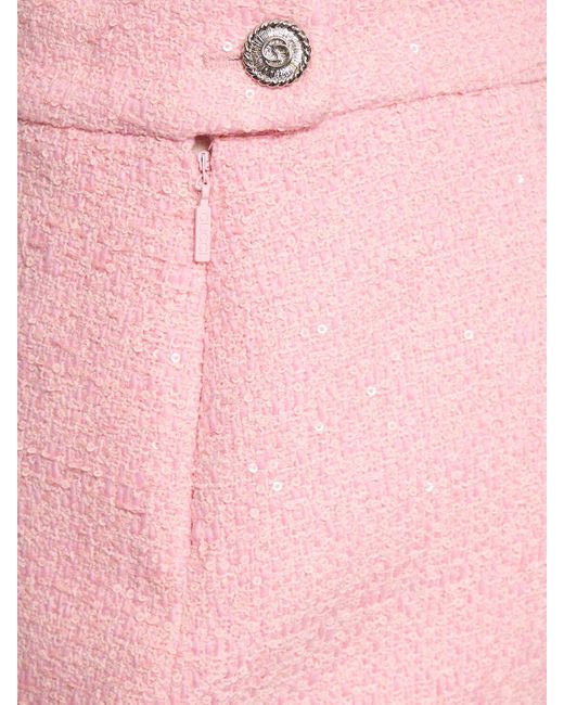 Gonna in tweed di seta di Gucci in Pink