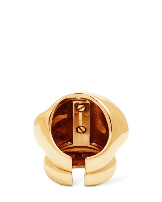 Alexander McQueen Metallic Brass Stacked Ring