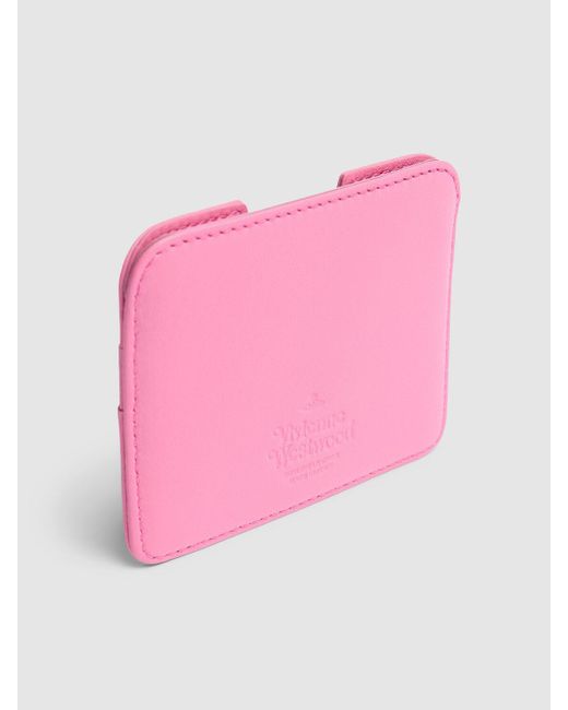 Porta carte di credito half moon in pelle di Vivienne Westwood in Pink