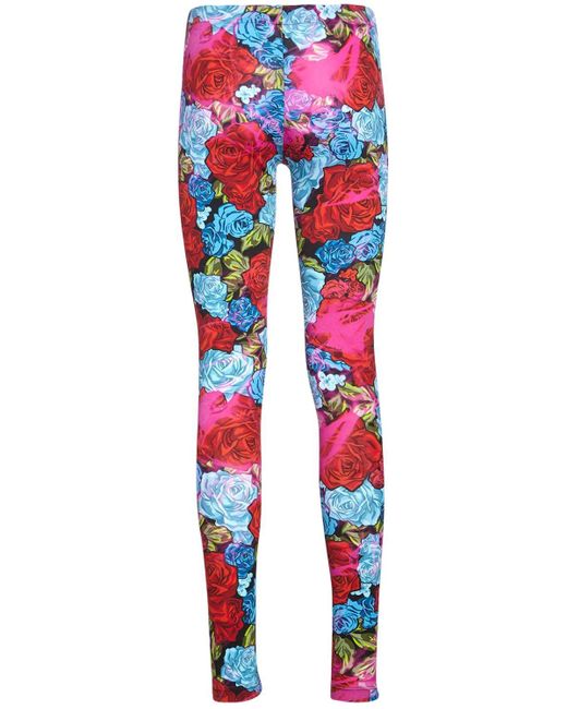 red versace leggings