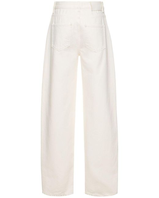 Loulou Studio White Samur Cotton Denim Jeans