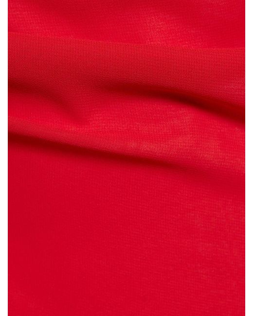 The Attico Red Georgette-minikleid Mit Rüschen