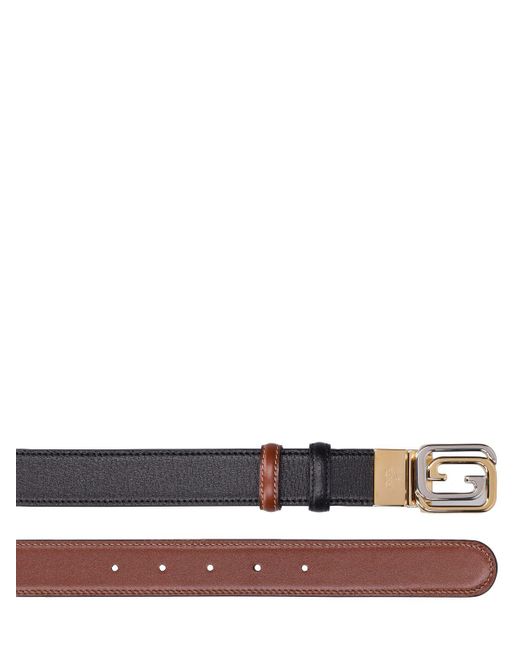 Gucci White 3cm Reversible Squared Interlocking Belt for men