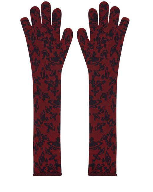 Vivienne Westwood Purple Knitted Long Gloves