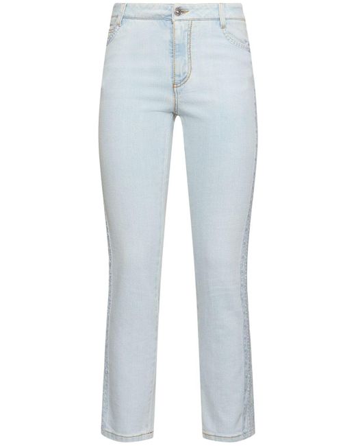 Mujer Jeans Slim De Algodón Ermanno Scervino de color Blue