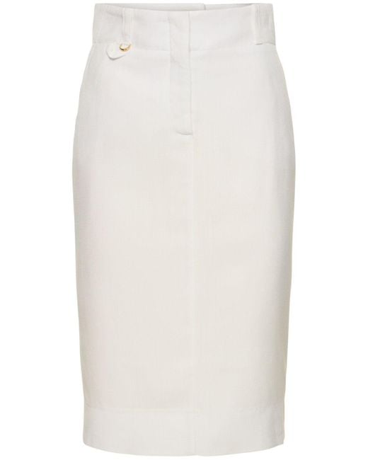 Jacquemus La Jupe Midi Bari ビスコーススカート White