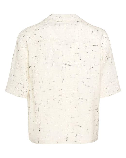 Bottega Veneta Natural Textured Crisscross Viscose Blend Shirt for men