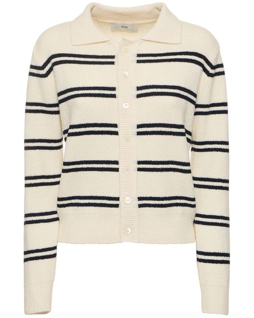 DUNST White Unisex Open Collar Knitted Cardigan