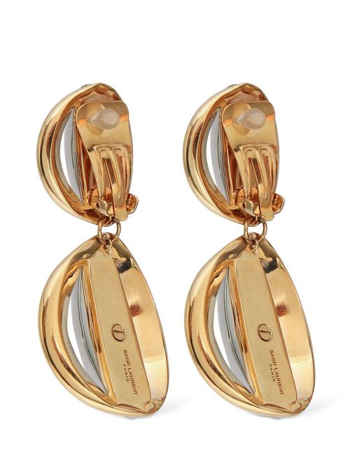 Saint Laurent Metallic Mandarine Brass Earrings