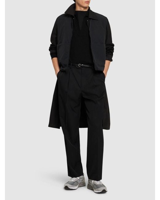 Pantalones de gabardina de lana Auralee de hombre de color Black