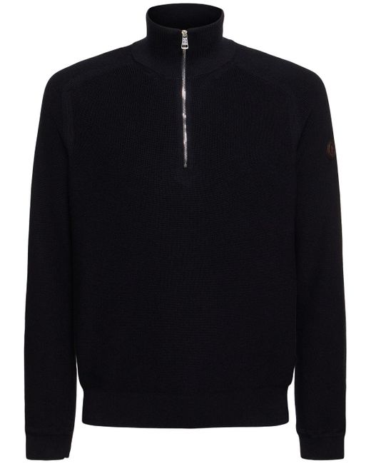 Moncler Blue Ciclista Cotton & Cashmere Sweater for men